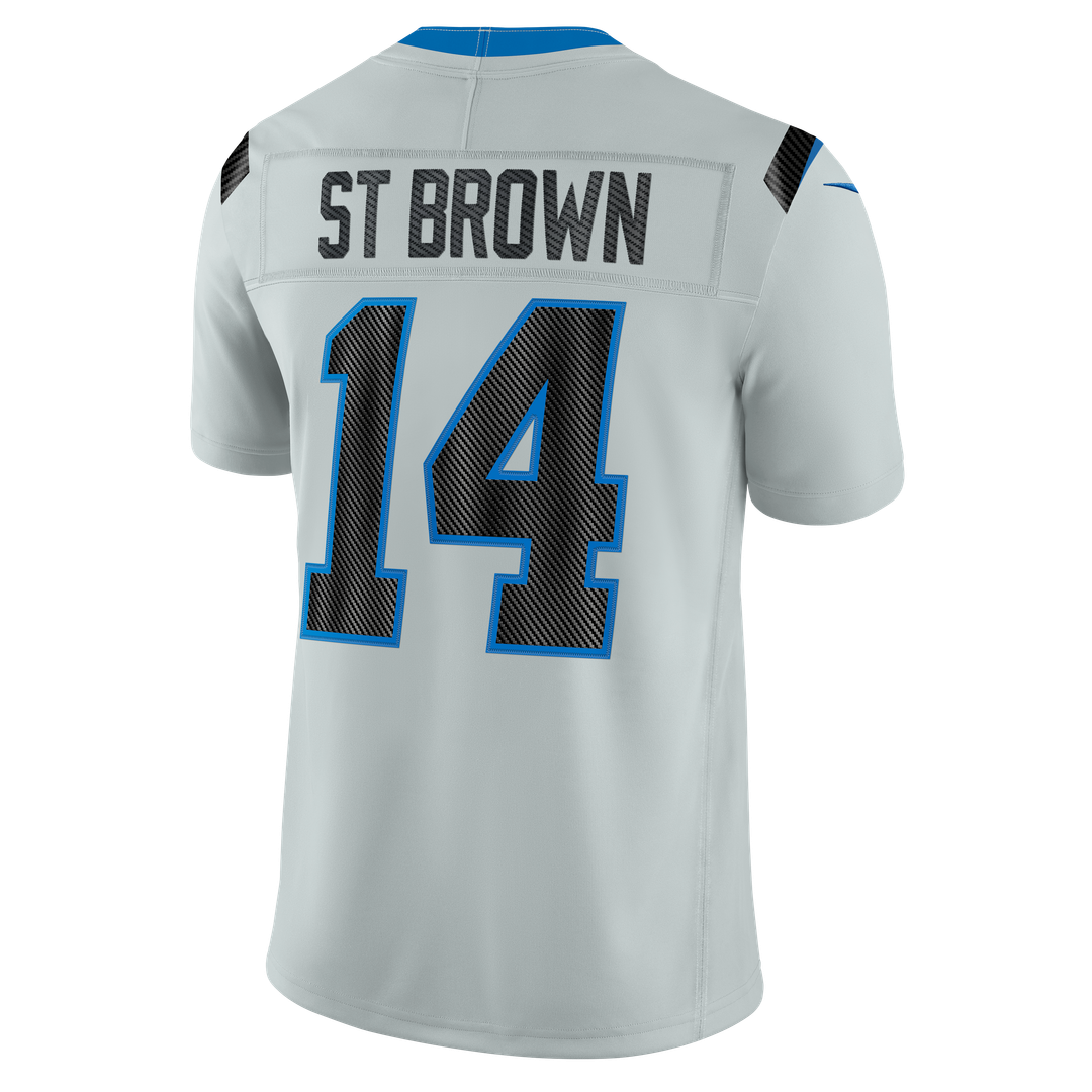 Men's Detroit Lions Amon-Ra St. Brown Silver 2026 Rivalries Collection Stitched