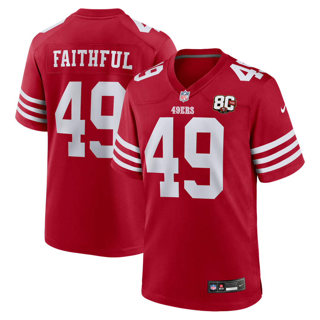 Men's San Francisco 49ers The Faithful Scarlet 80th Anniversary