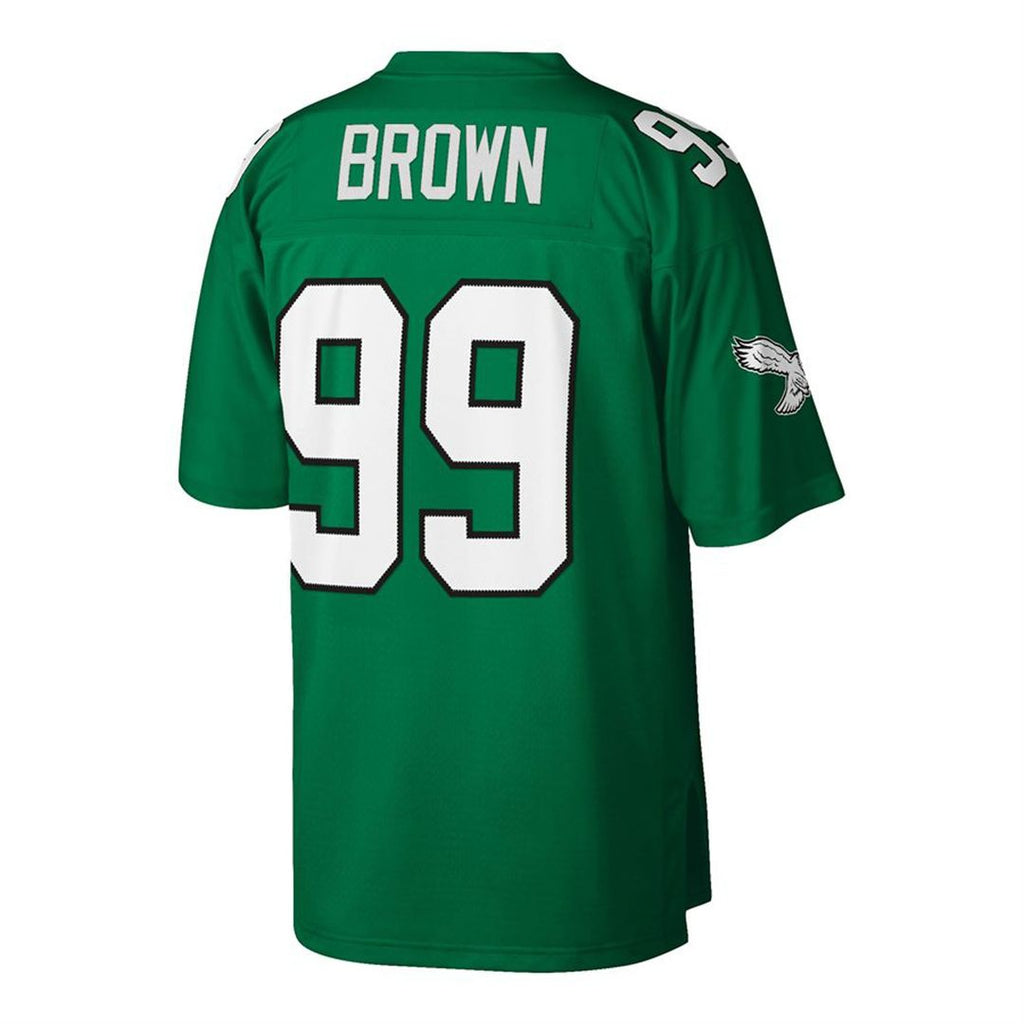 Men's Philadelphia Eagles Jerome Brown Kelly Green Big & Tall 1990 Retired Player Replica Jersey