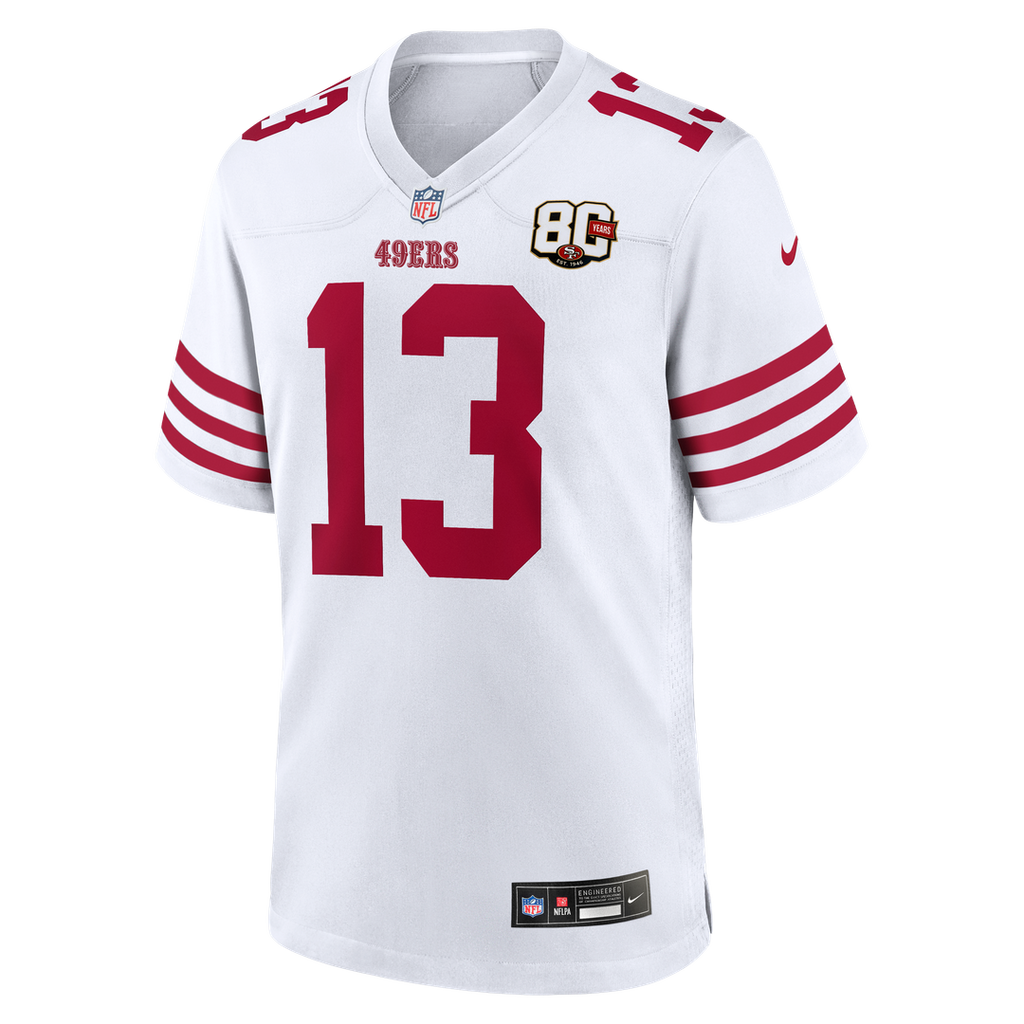 Men's San Francisco 49ers Brock Purdy White 80th Anniversary