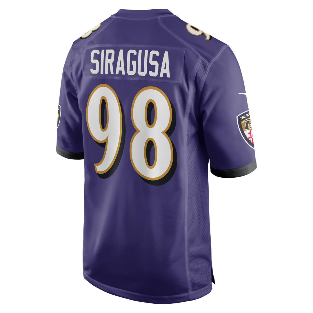 Men's Baltimore Ravens Tony Siragusa Purple Game Retired Player Jersey