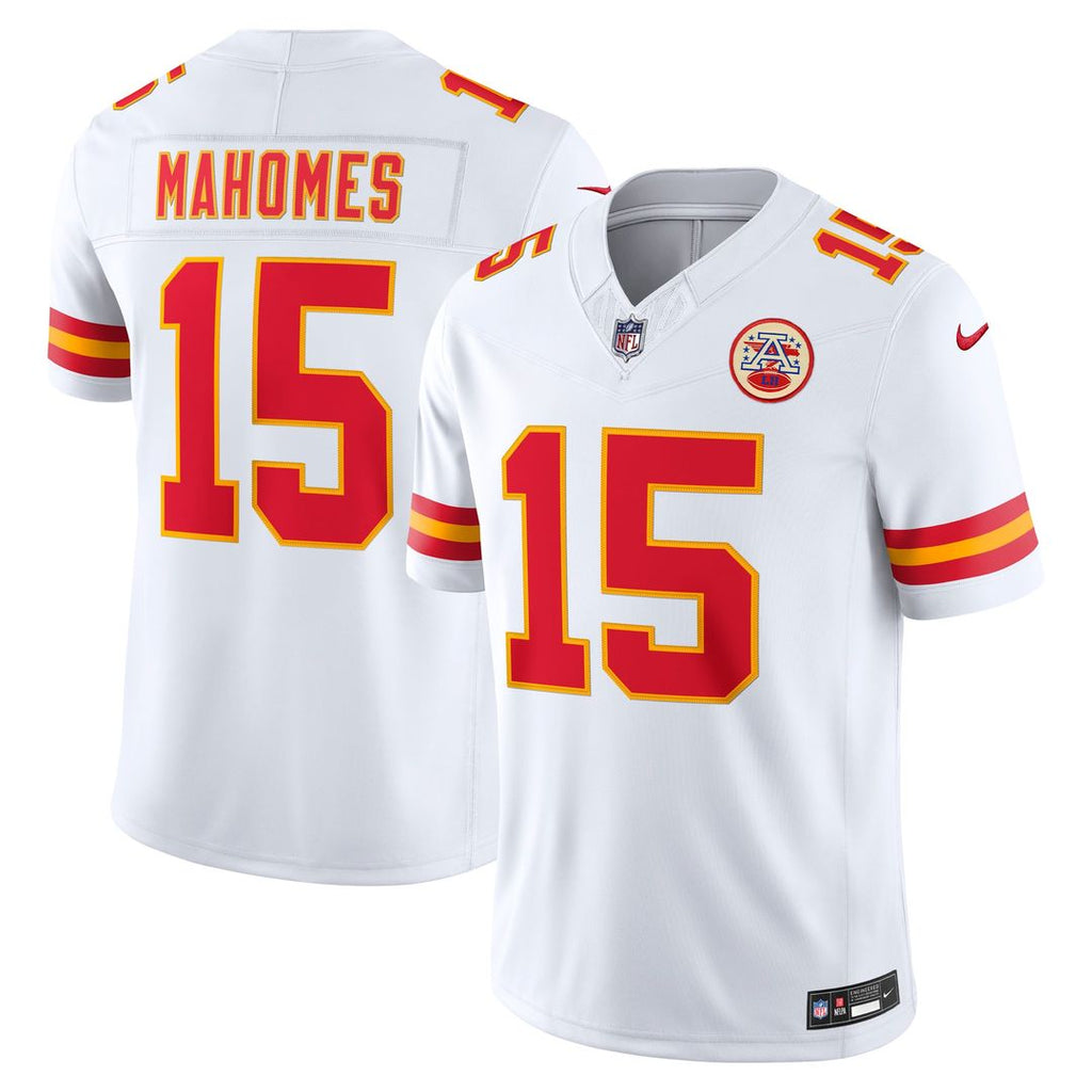 Men's Kansas City Chiefs Patrick Mahomes White Vapor F.U.S.E. Stitched