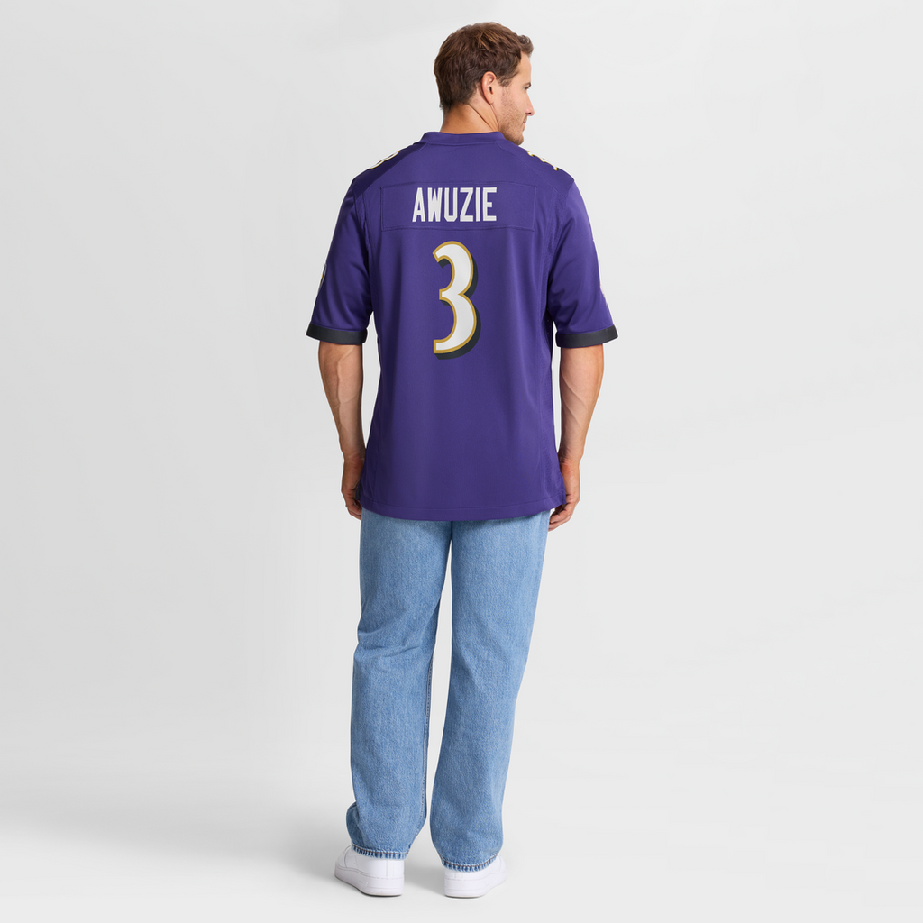 Men's Baltimore Ravens Chidobe Awuzie Purple Team