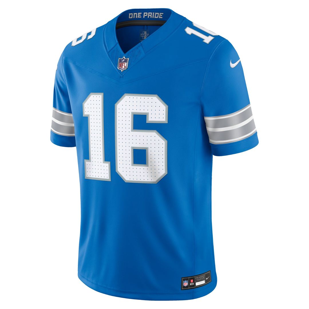 Men's Detroit Lions Jared Goff Blue Team Vapor F.U.S.E. Stitched