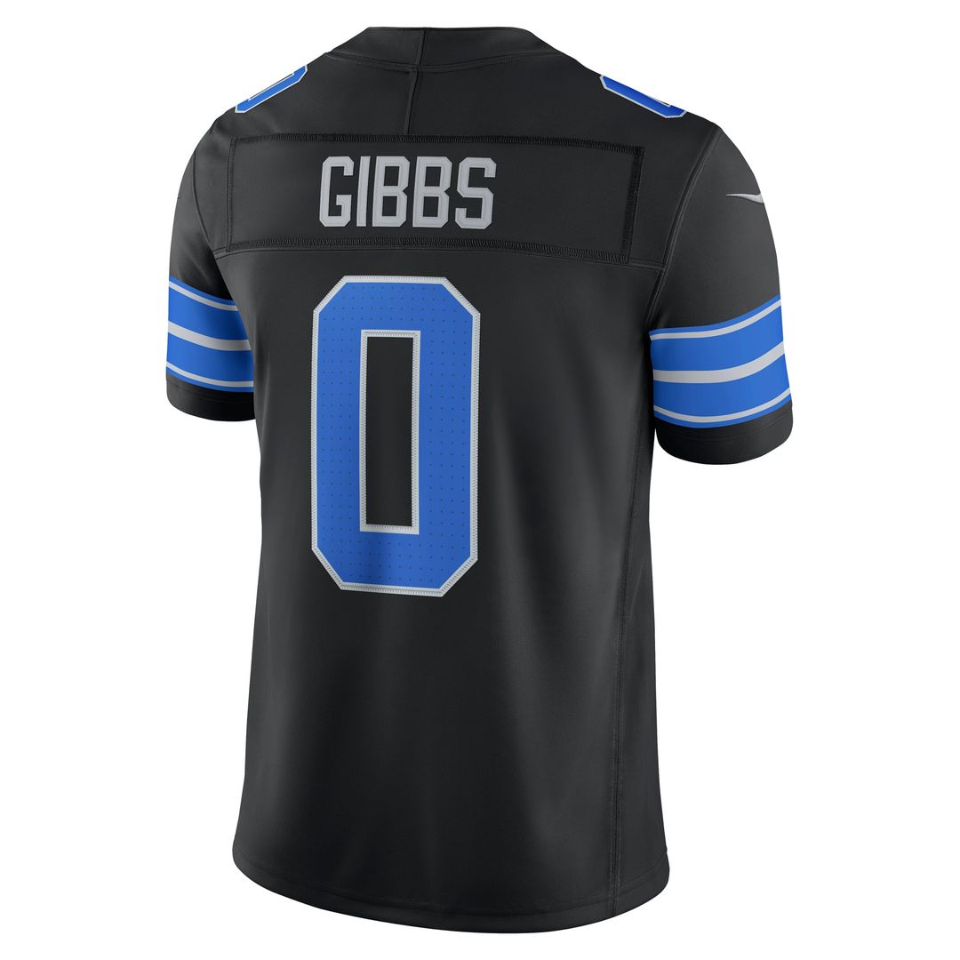 Men's Detroit Lions Jahmyr Gibbs Black Alternate Vapor F.U.S.E. Stitched