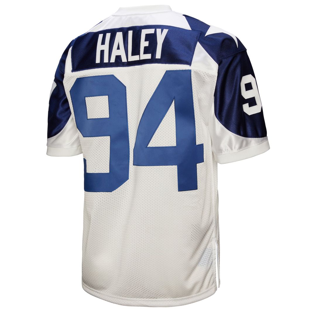 Men's Dallas Cowboys 1994 Charles Haley White Authentic Throwback Retired Player Jersey