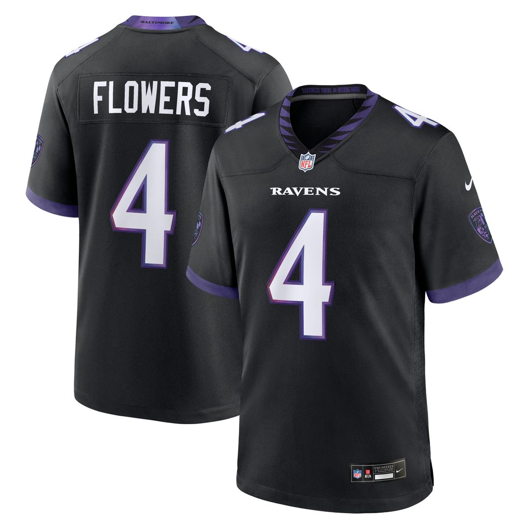 Men's Baltimore Ravens Zay Flowers Black Alternate