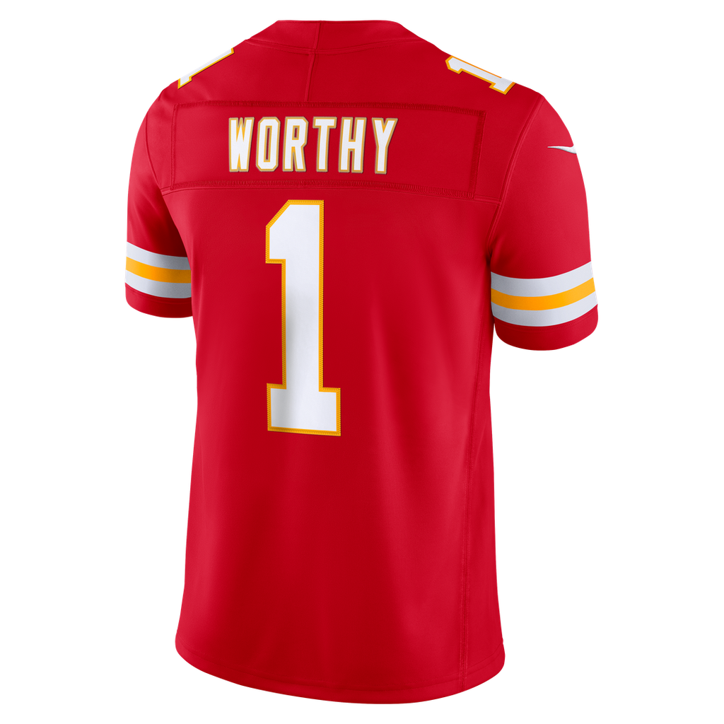 Men's Kansas City Chiefs Xavier Worthy Red Team Vapor F.U.S.E. Stitched