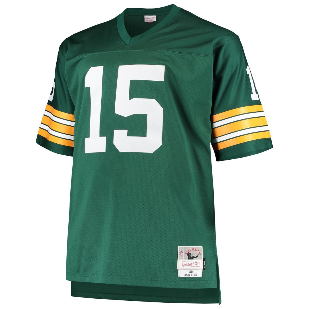 Men's Green Bay Packers Bart Starr Green Big & Tall 1968 Retired Player Replica Jersey
