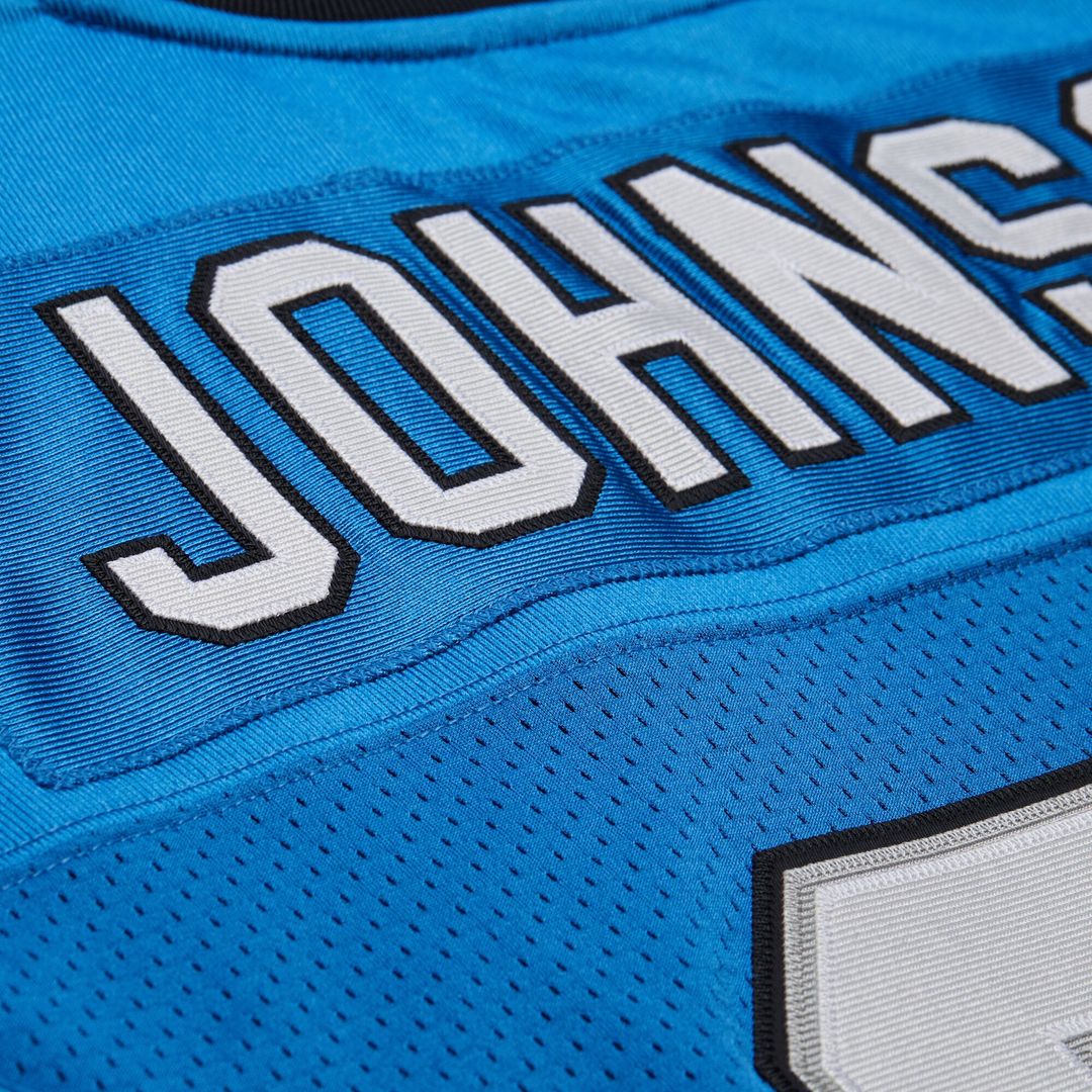 Men's Detroit Lions Calvin Johnson Black 2007 Authentic Throwback Jersey