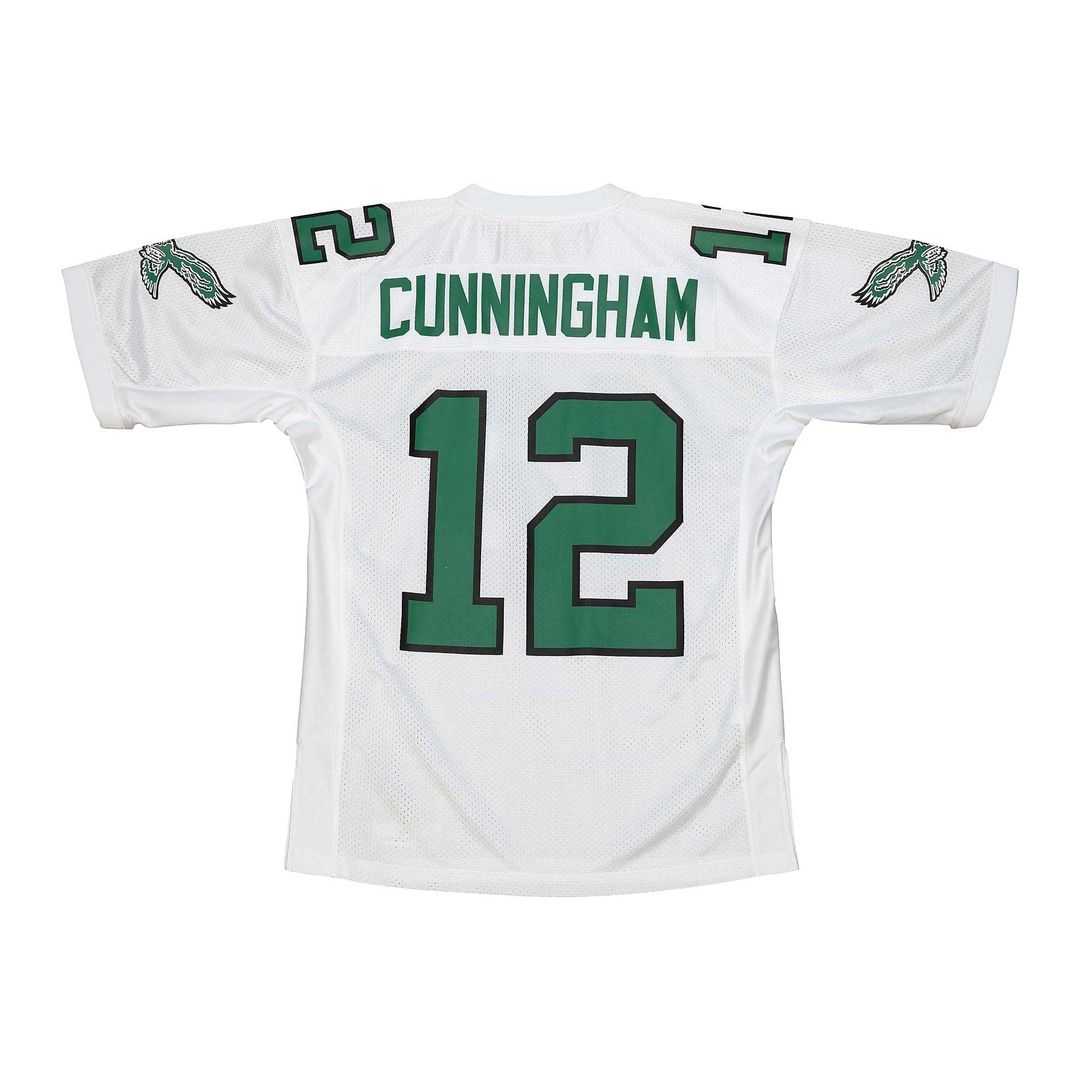 Men's Philadelphia Eagles 1992 Randall Cunningham White Authentic Throwback Retired Player Jersey