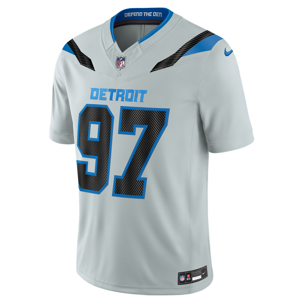 Men's Detroit Lions Aidan Hutchinson Silver 2026 Rivalries Collection Stitched