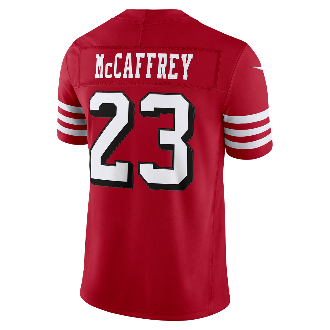 Men's San Francisco 49ers Christian McCaffrey Scarlet Alternate Vapor F.U.S.E. Stitched