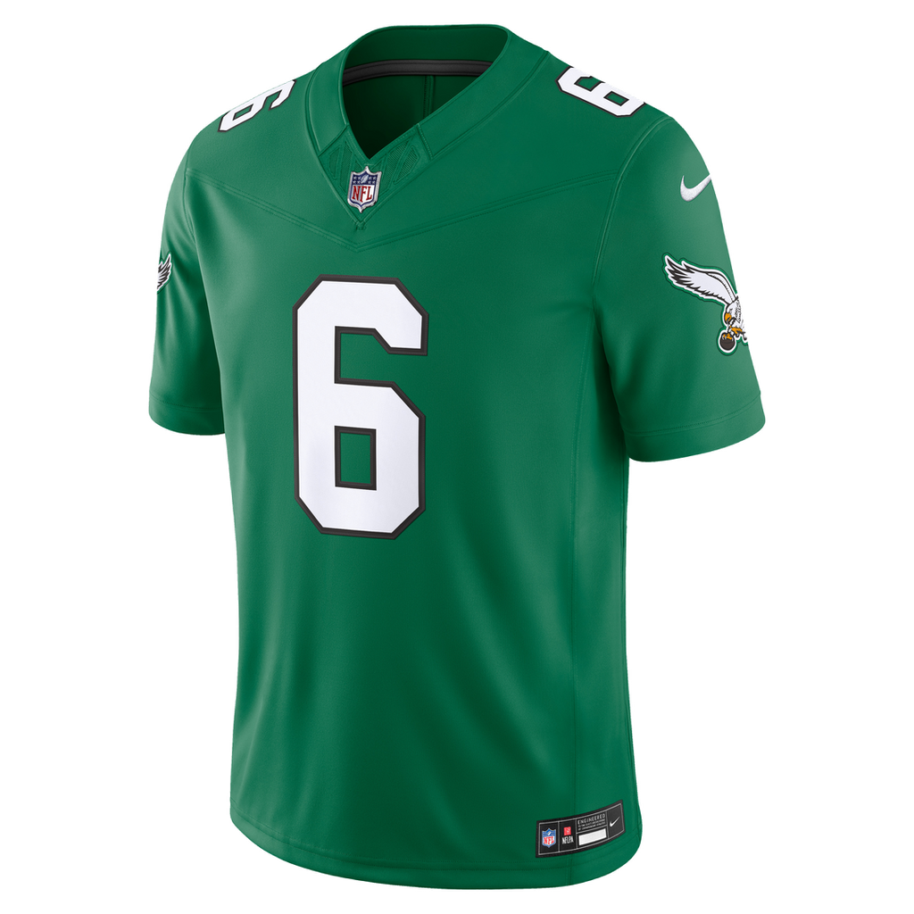 Men's Philadelphia Eagles DeVonta Smith Kelly Green Alternate Vapor F.U.S.E. Stitched