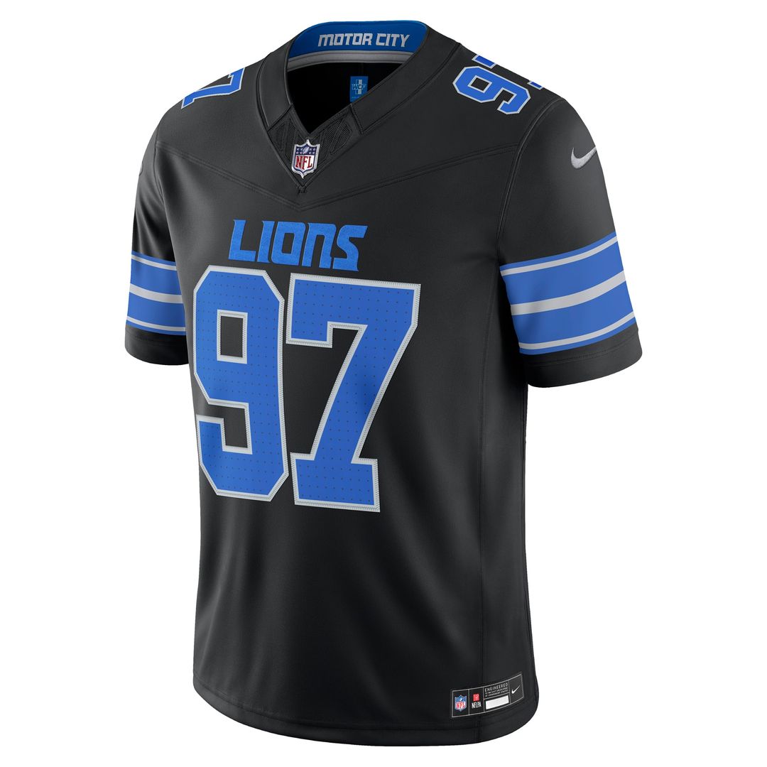 Men's Detroit Lions Aidan Hutchinson Black Alternate Vapor F.U.S.E. Stitched