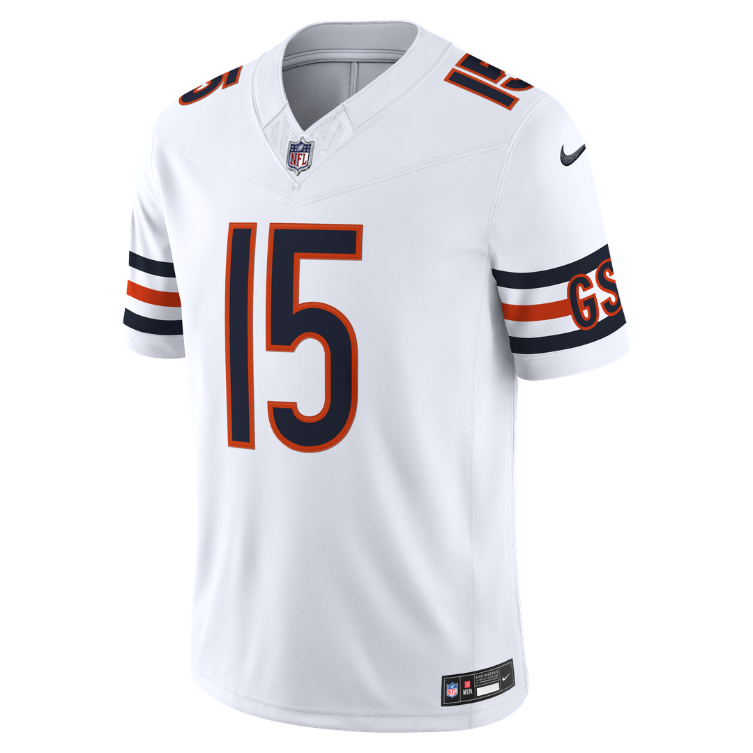 Men's Chicago Bears Rome Odunze White Vapor F.U.S.E. Stitched