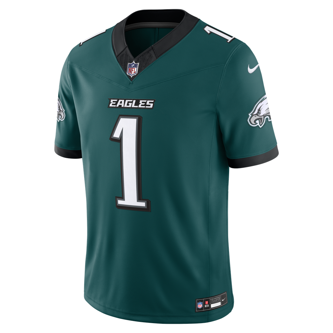 Men's Philadelphia Eagles Jalen Hurts Midnight Green Team Vapor F.U.S.E. Stitched
