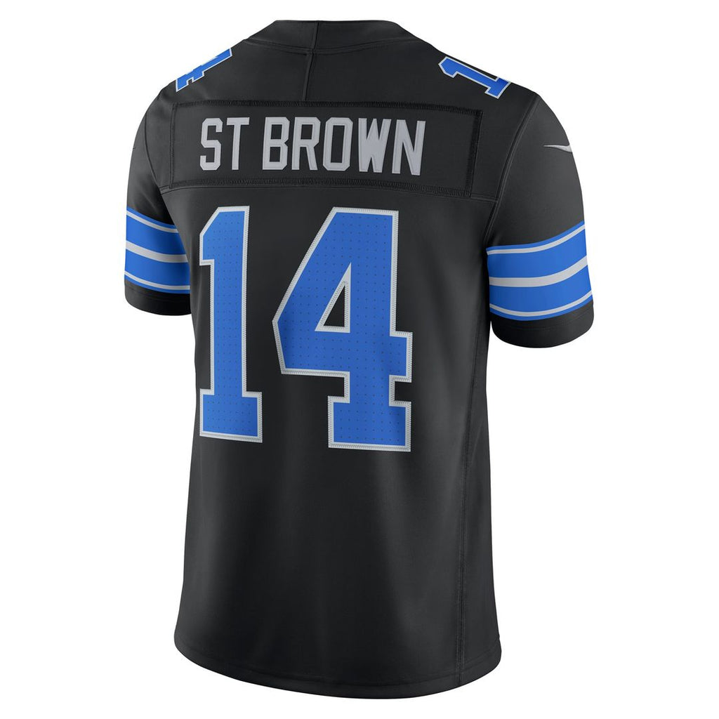 Men's Detroit Lions Amon-Ra St. Brown Black Alternate Vapor F.U.S.E. Stitched