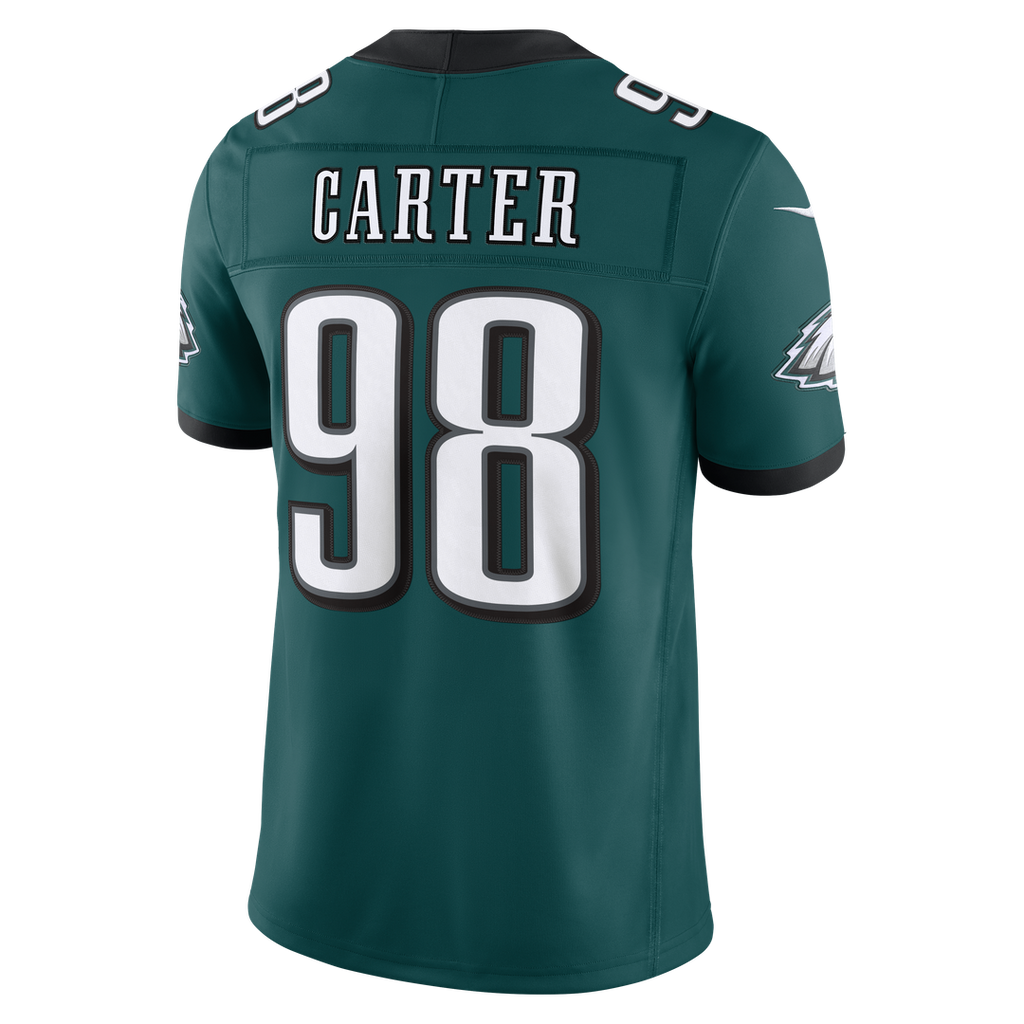 Men's Philadelphia Eagles Jalen Carter Kelly Green Alternate Vapor F.U.S.E. Stitched