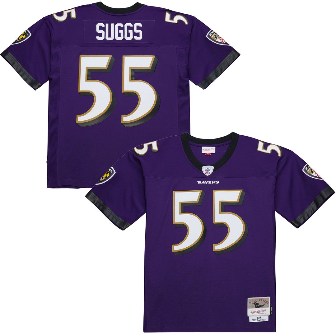 Men's Baltimore Ravens Terrell Suggs Purple 2003 Legacy Replica Jersey