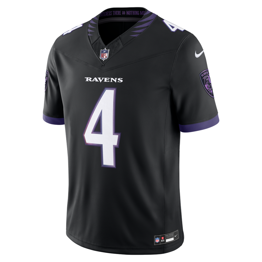 Men's Baltimore Ravens Zay Flowers Black Alternate Alternate Vapor F.U.S.E. Stitched