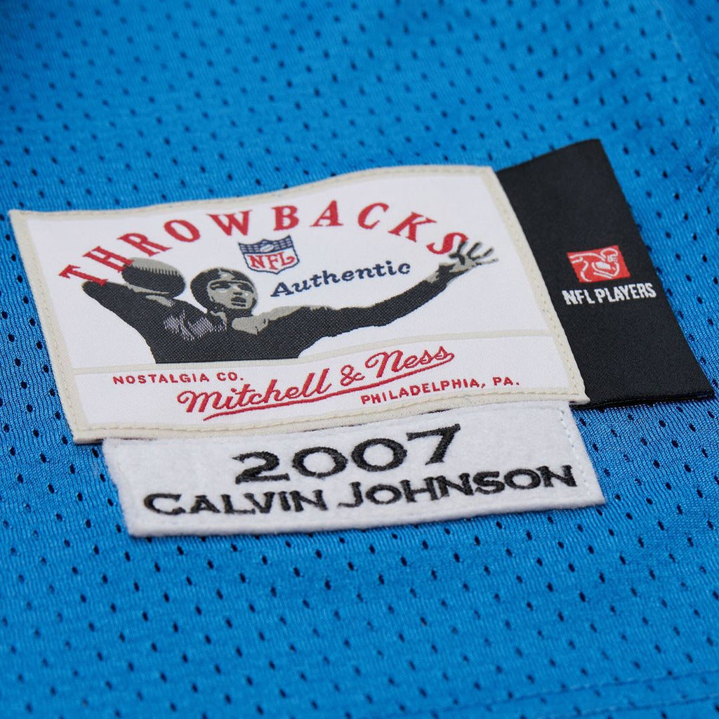 Men's Detroit Lions Calvin Johnson Black 2007 Authentic Throwback Jersey