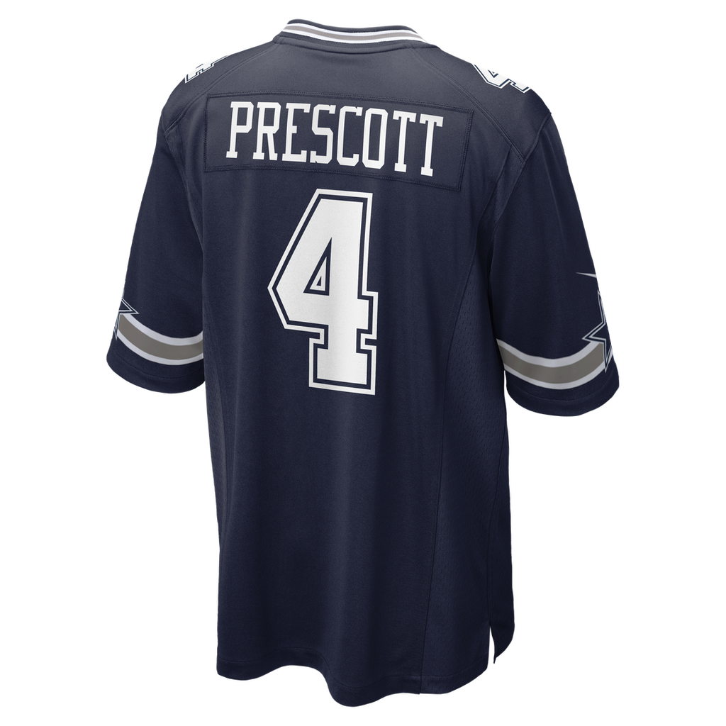 Men's Dallas Cowboys Dak Prescott Navy Game Team Jersey