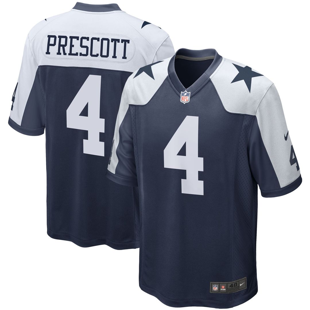 Men's Dallas Cowboys Dak Prescott White Alternate Game Team Jersey