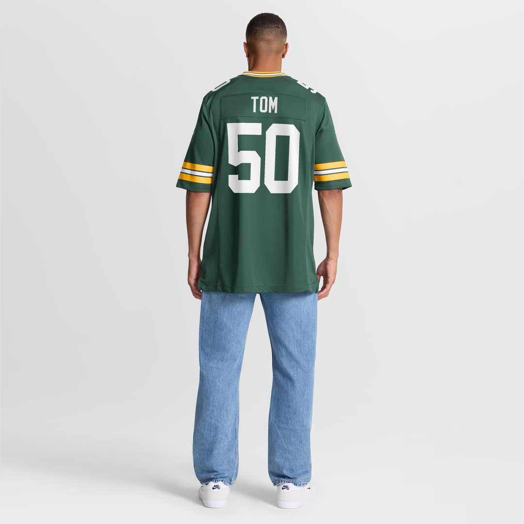 Men's Green Bay Packers Zach Tom Green Game Player Jersey