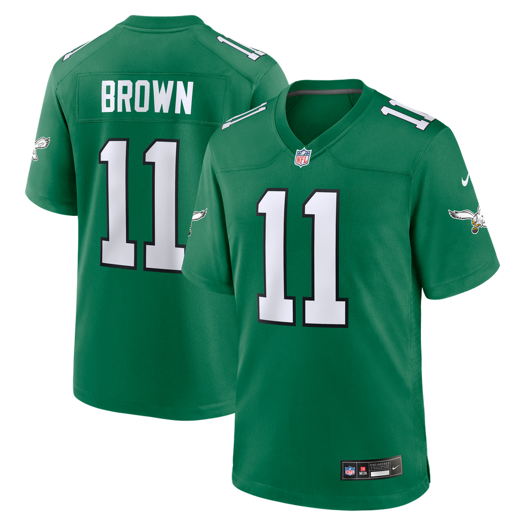 Men's Philadelphia Eagles A.J. Brown Kelly Green Alternate Game Player Jersey