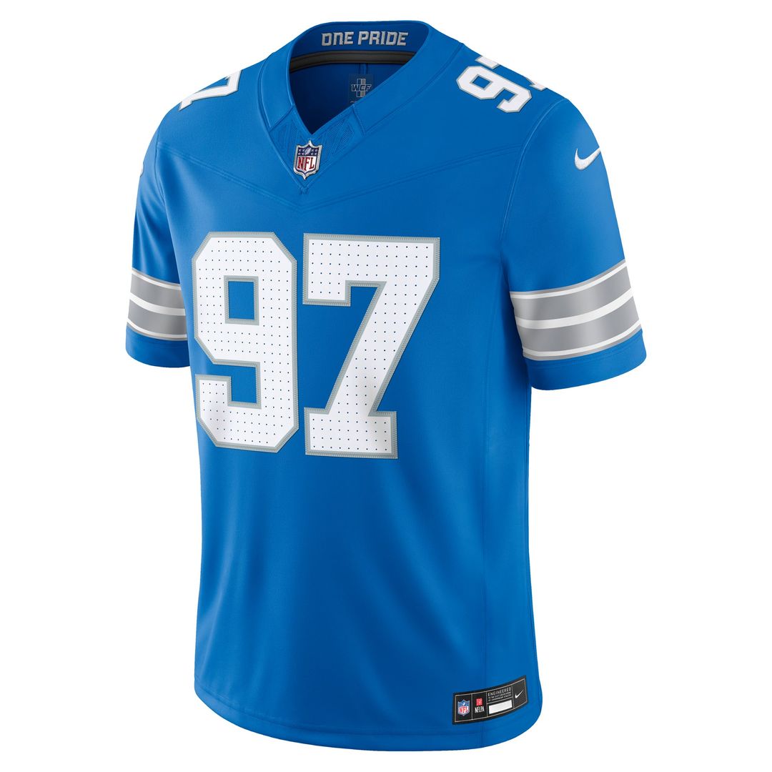 Men's Detroit Lions Aidan Hutchinson Blue Team Vapor F.U.S.E. Stitched