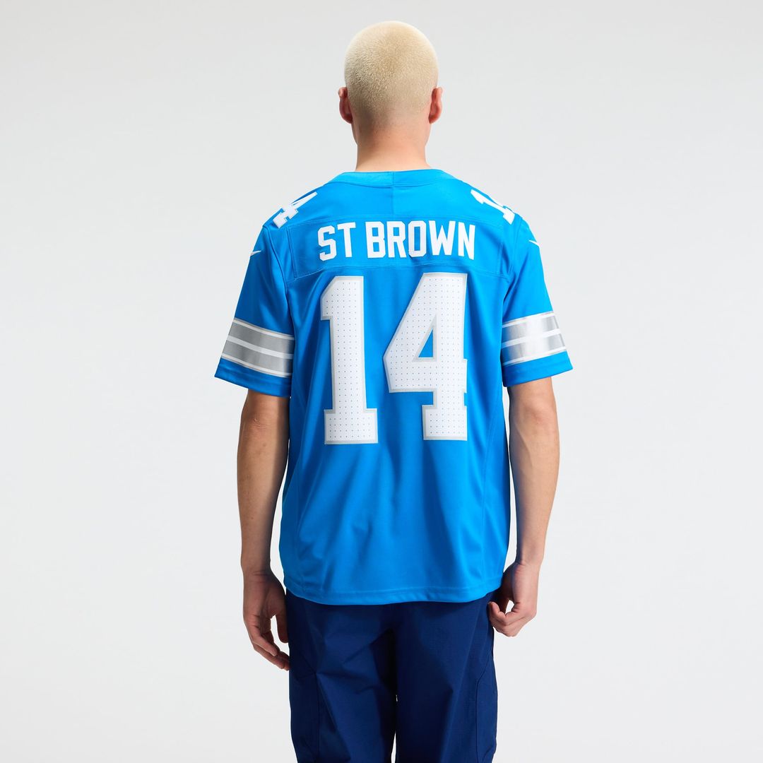 Men's Detroit Lions Amon-Ra St. Brown White Vapor F.U.S.E. Stitched