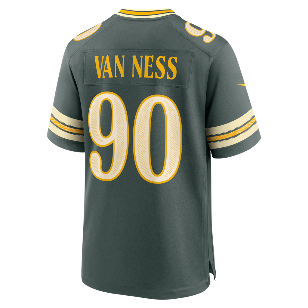 Men's Green Bay Packers Lukas Van Ness Green 2026 Rivalries Collection Jersey