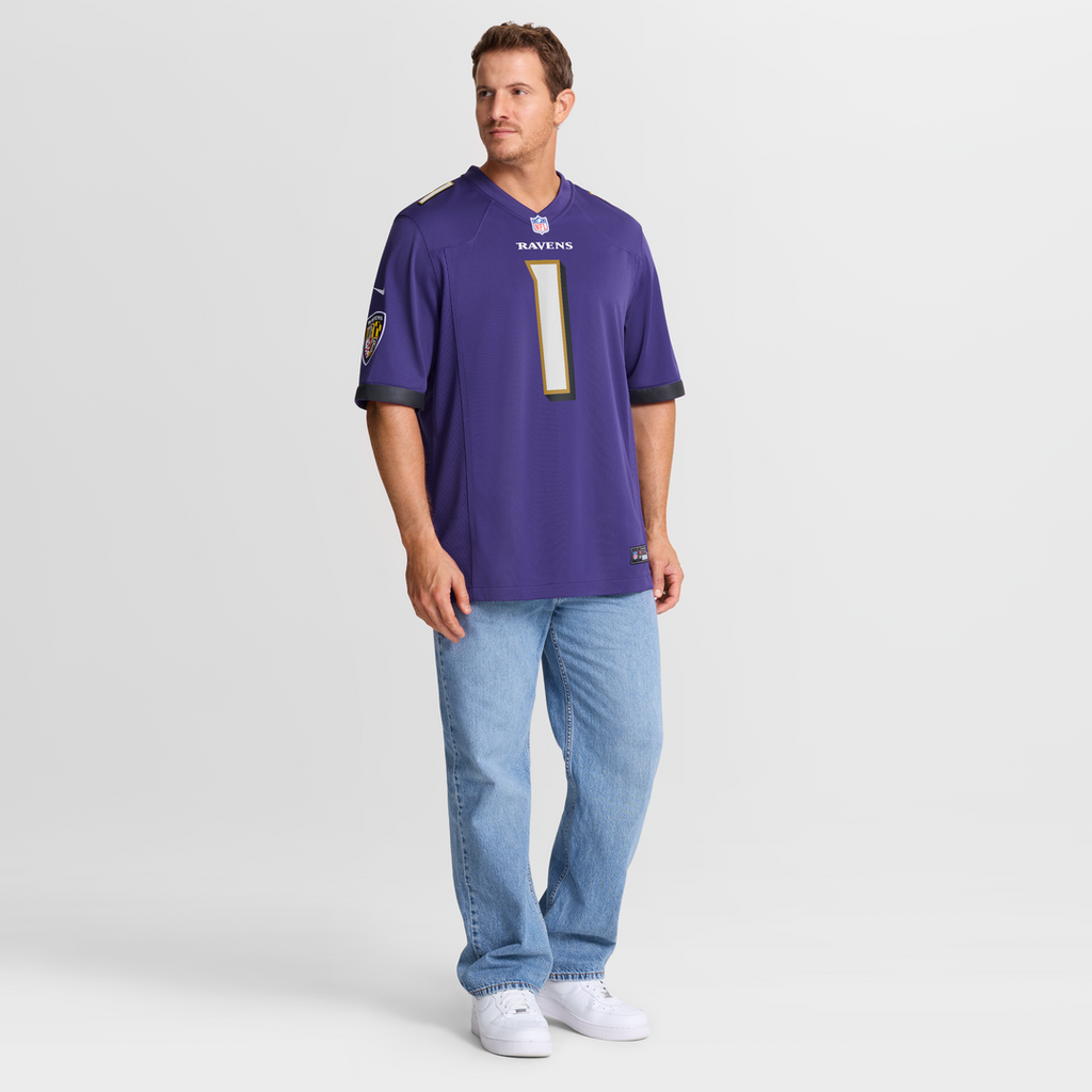 Men's Baltimore Ravens Number 1 Dad Purple