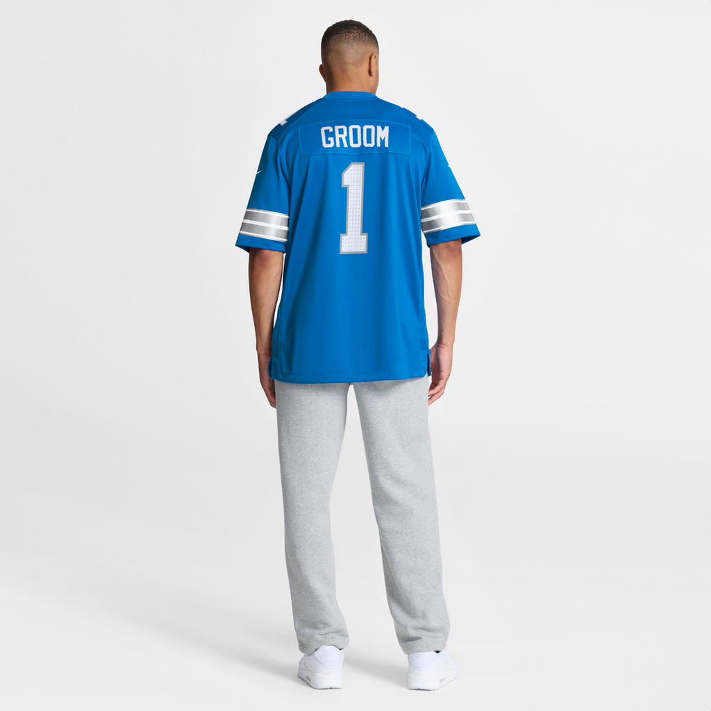Men's Detroit Lions Number 1 Groom Blue