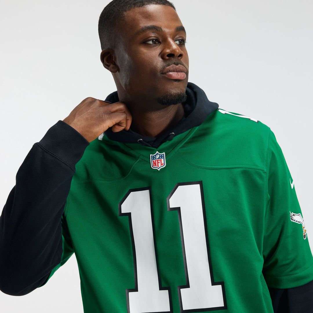Men's Philadelphia Eagles A.J. Brown Kelly Green Alternate Game Player Jersey