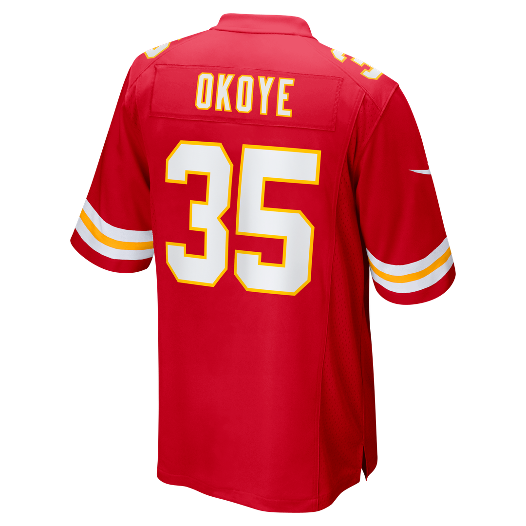 Men's Kansas City Chiefs Christian Okoye Red Game Retired Player Jersey