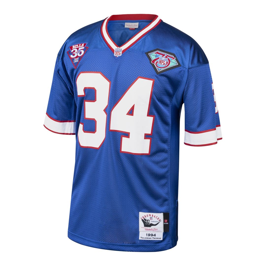 Men's Buffalo Bills 1985 Thurman Thomas Royal Authentic Throwback Retired Player Jersey
