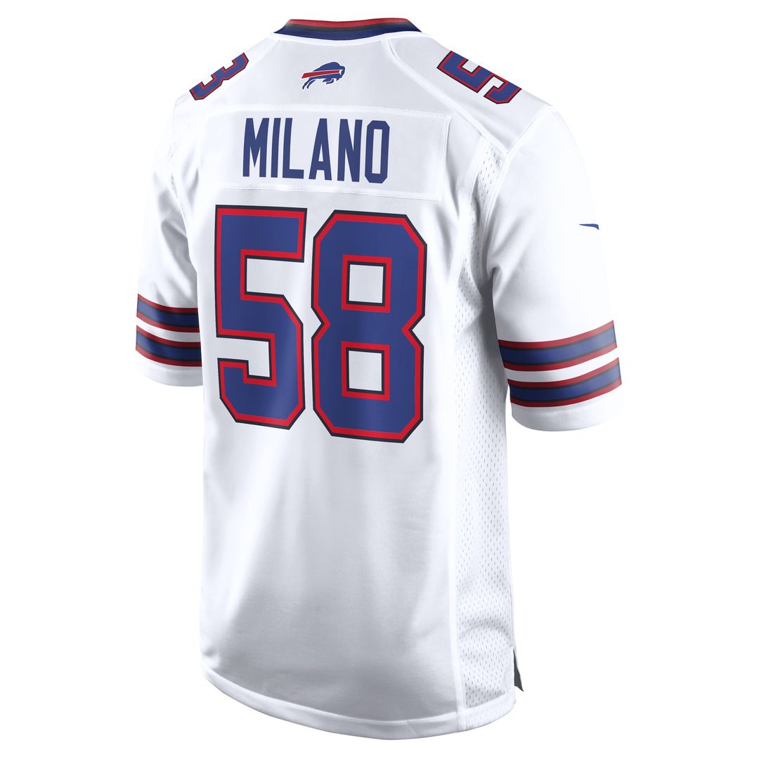 Men's Buffalo Bills Matt Milano White Away Game Player Jersey