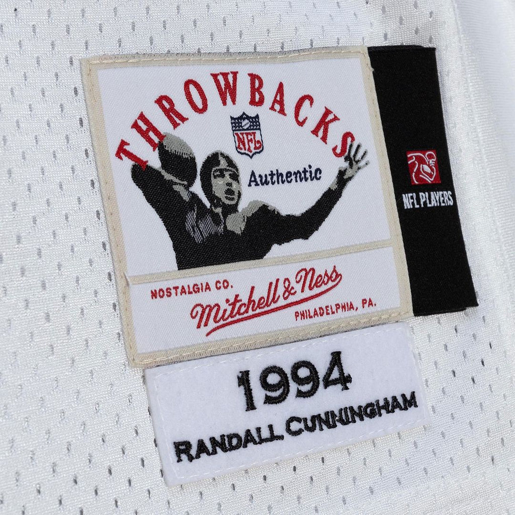 Men's Philadelphia Eagles 1994 Randall Cunningham White Authentic Throwback Retired Player Jersey