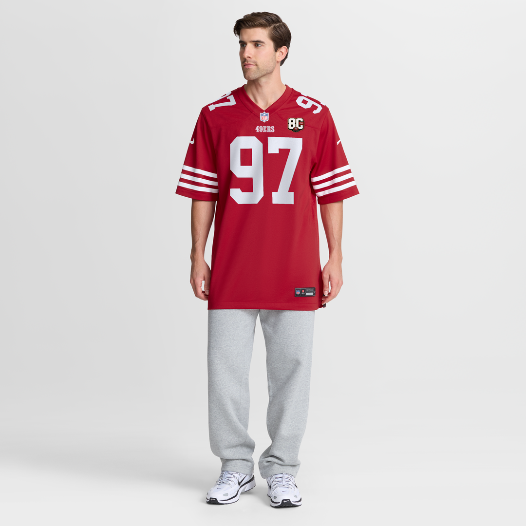 Men's San Francisco 49ers Nick Bosa White 80th Anniversary