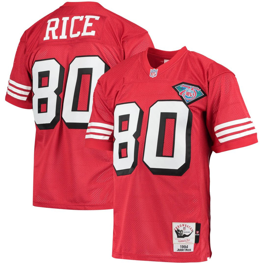Men's San Francisco 49ers 1994 Jerry Rice Scarlet Authentic Throwback Retired Player Jersey