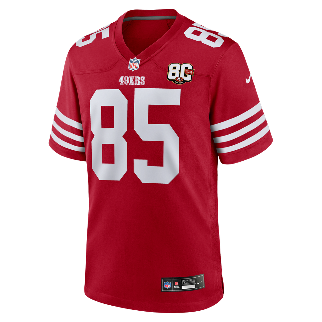 Men's San Francisco 49ers George Kittle White 80th Anniversary