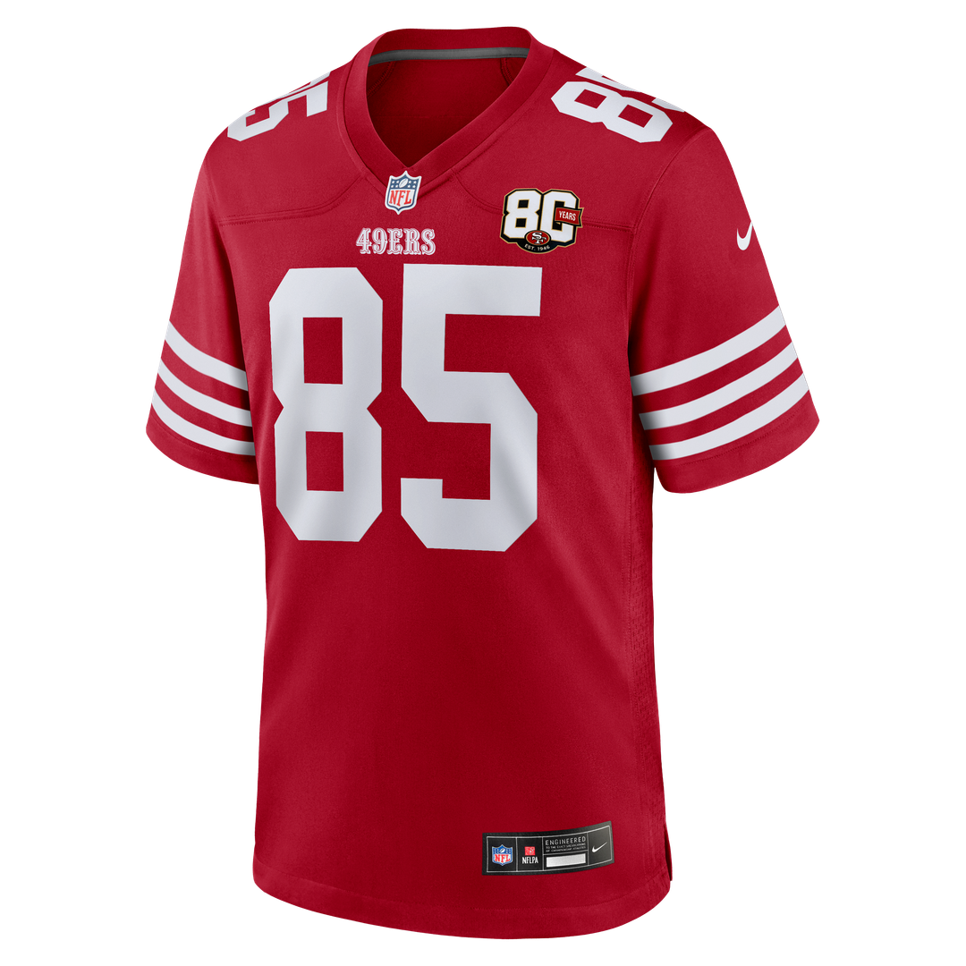 Men's San Francisco 49ers George Kittle White 80th Anniversary