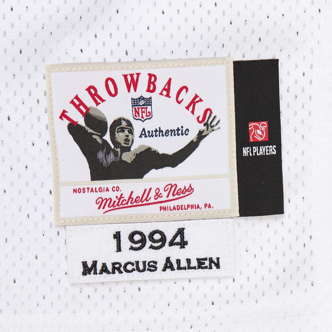 Men's Kansas City Chiefs 1994 Marcus Allen White Authentic Throwback Retired Player Jersey