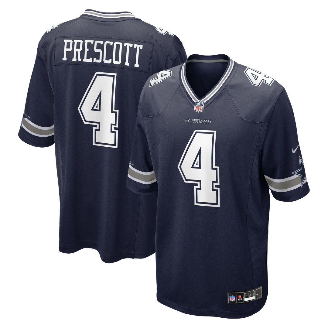 Men's Dallas Cowboys Dak Prescott Navy Game Team Jersey