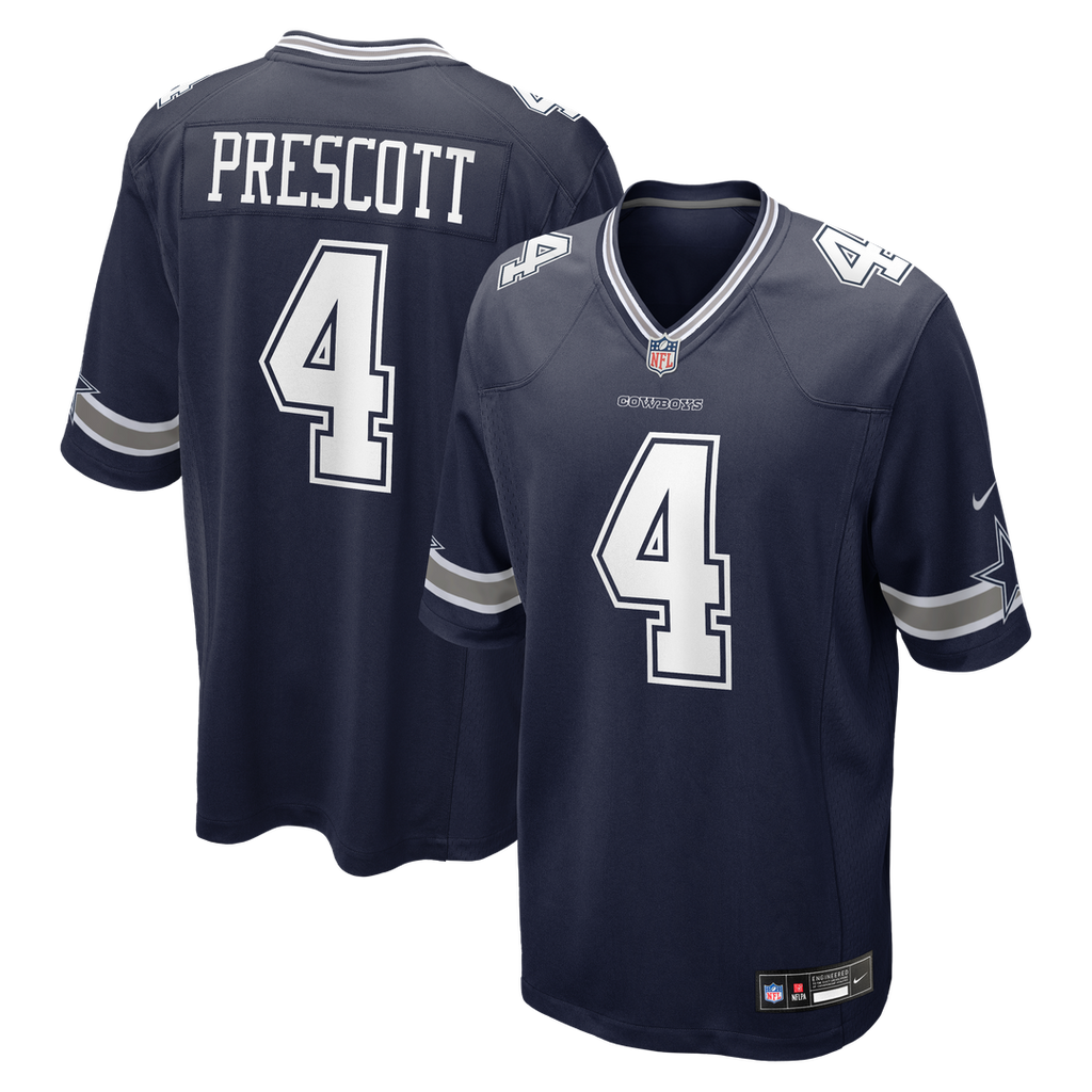 Men's Dallas Cowboys Dak Prescott White Game Team Jersey