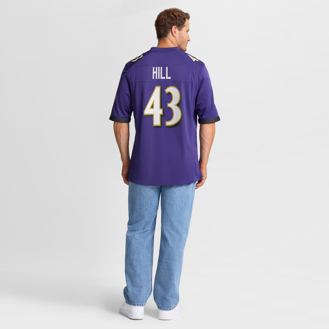 Men's Baltimore Ravens Justice Hill Purple
