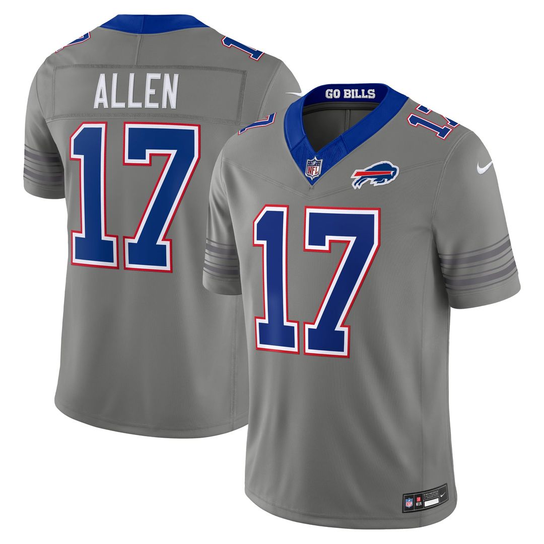 Men's Buffalo Bills Josh Allen Gray Nickel City Vapor F.U.S.E. Stitched