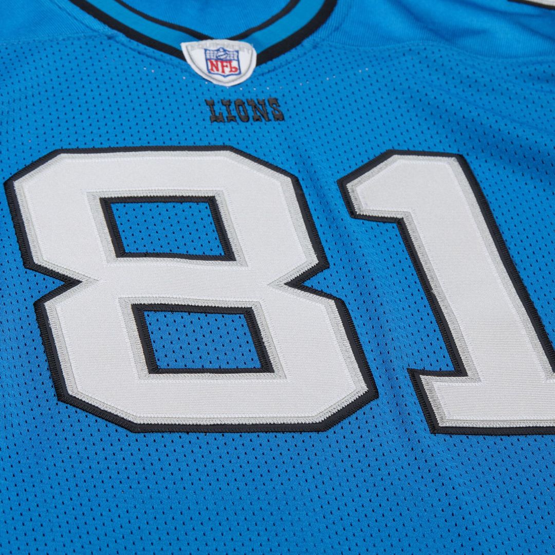 Men's Detroit Lions Calvin Johnson Black 2007 Authentic Throwback Jersey